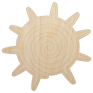 Southwest Native American Swirl Sun Unfinished Wood Shape Piece Cutout for DIY Craft Projects