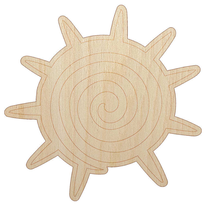 Southwest Native American Swirl Sun Unfinished Wood Shape Piece Cutout for DIY Craft Projects