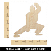 Kung Fu Martial Arts Crouch Stance Karate Gi Unfinished Wood Shape Piece Cutout for DIY Craft Projects