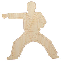 Kung Fu Martial Arts Rider Stance Karate Gi Unfinished Wood Shape Piece Cutout for DIY Craft Projects