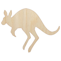 Leaping Red Kangaroo Silhouette Australian Marsupial Unfinished Wood Shape Piece Cutout for DIY Craft Projects