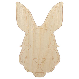 Red Kangaroo Head Australian Marsupial Unfinished Wood Shape Piece Cutout for DIY Craft Projects