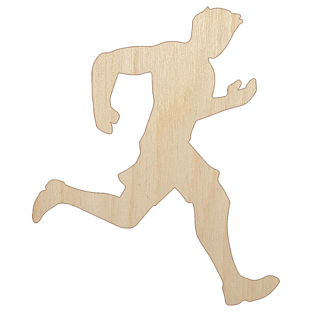 Running Man Fitness Exercise Marathon Workout Jogging Track and Field Unfinished Wood Shape Piece Cutout for DIY Craft Projects