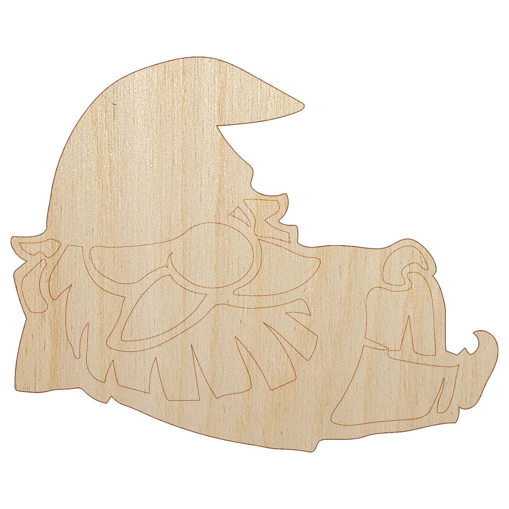 Sexy Lounging Garden Gnome Unfinished Wood Shape Piece Cutout for DIY Craft Projects