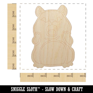 Shocked Scared Cute Hamster Rodent Gasp Unfinished Wood Shape Piece Cutout for DIY Craft Projects