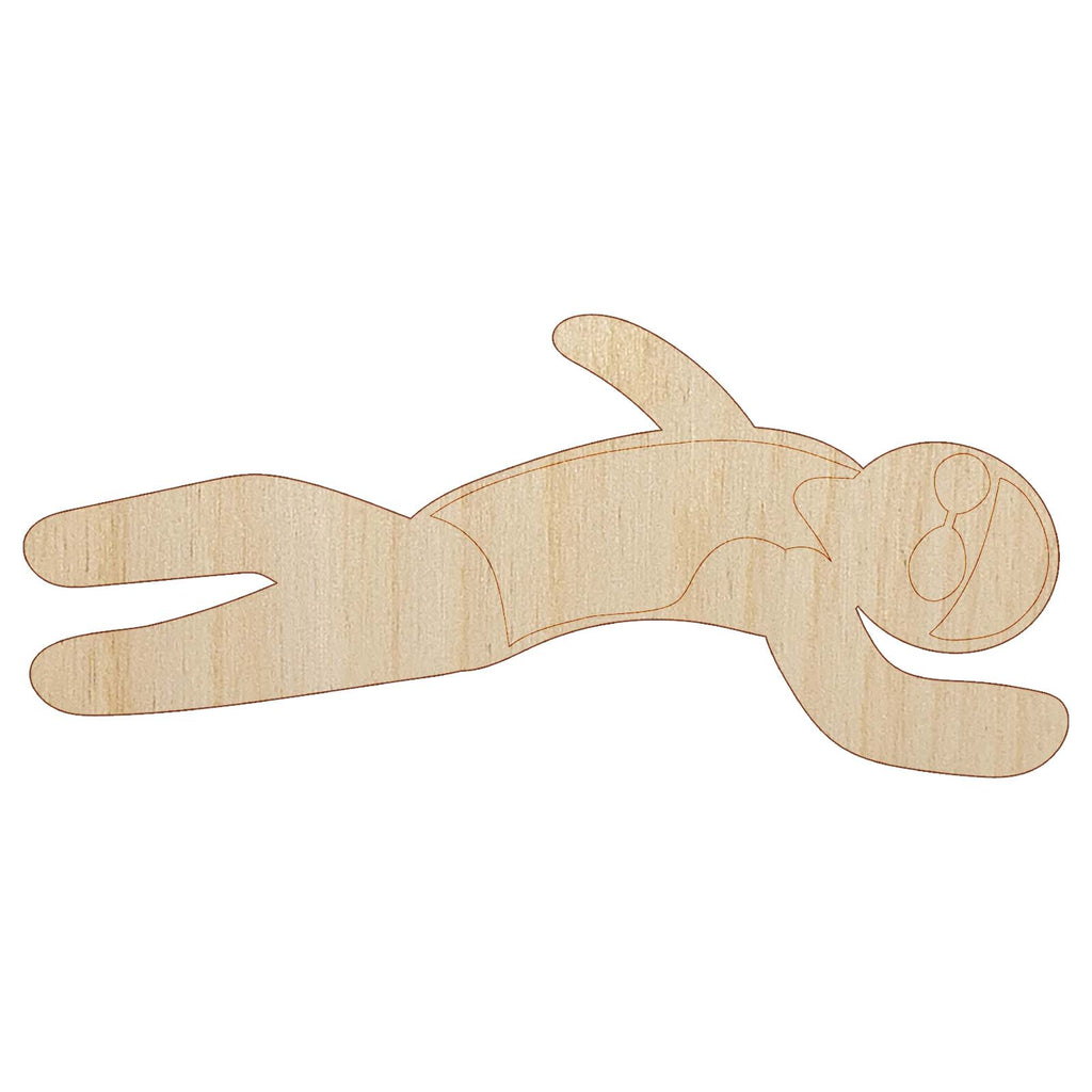 Swimming Swimmer Backstroke Unfinished Wood Shape Piece Cutout for DIY Craft Projects