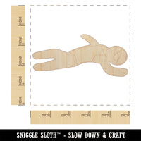 Swimming Swimmer Backstroke Unfinished Wood Shape Piece Cutout for DIY Craft Projects