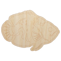 Tiger Oscar Cichlid Fish Unfinished Wood Shape Piece Cutout for DIY Craft Projects