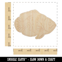 Tiger Oscar Cichlid Fish Unfinished Wood Shape Piece Cutout for DIY Craft Projects