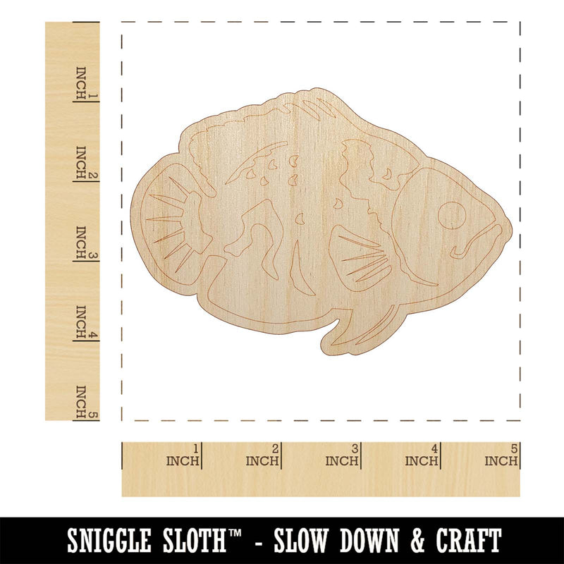 Tiger Oscar Cichlid Fish Unfinished Wood Shape Piece Cutout for DIY Craft Projects