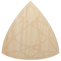 Trilliant Triangle Gem Diamond Cut Jewelry Unfinished Wood Shape Piece Cutout for DIY Craft Projects