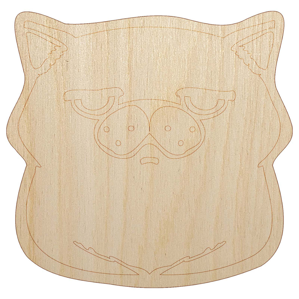 Unamused and Unhappy Cat Loaf Unfinished Wood Shape Piece Cutout for DIY Craft Projects