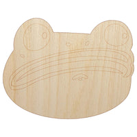 Wary and Suspicious Frog Toad Head Unfinished Wood Shape Piece Cutout for DIY Craft Projects