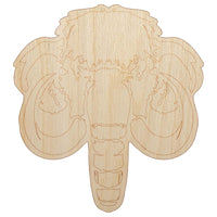 Wooly Mammoth Head Unfinished Wood Shape Piece Cutout for DIY Craft Projects