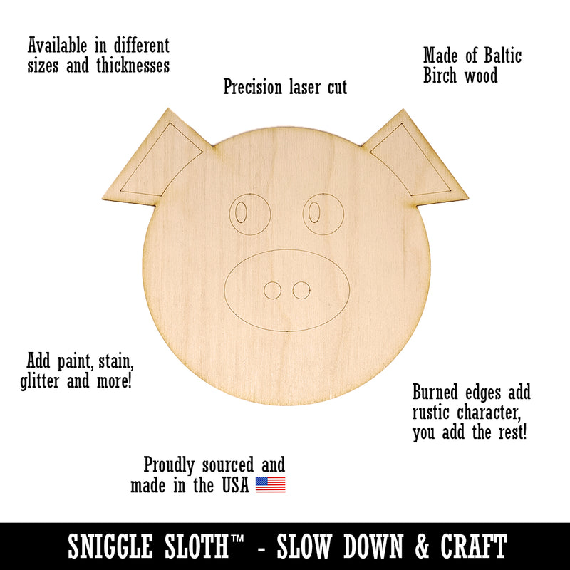 Cute Monkey Face Unfinished Wood Shape Piece Cutout for DIY Craft Projects