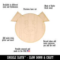 Pig in Mud Solid Unfinished Wood Shape Piece Cutout for DIY Craft Projects