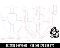 Warrior Fighter Fantasy Shield CDR DXF EPS PDF SVG Digital Download Laser Design Template File
