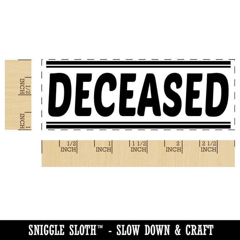Deceased Border Top Bottom Self-Inking Rubber Stamp Ink Stamper for Business Office