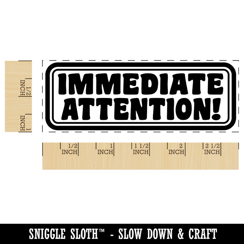 Immediate Attention with Border Self-Inking Rubber Stamp Ink Stamper for Business Office