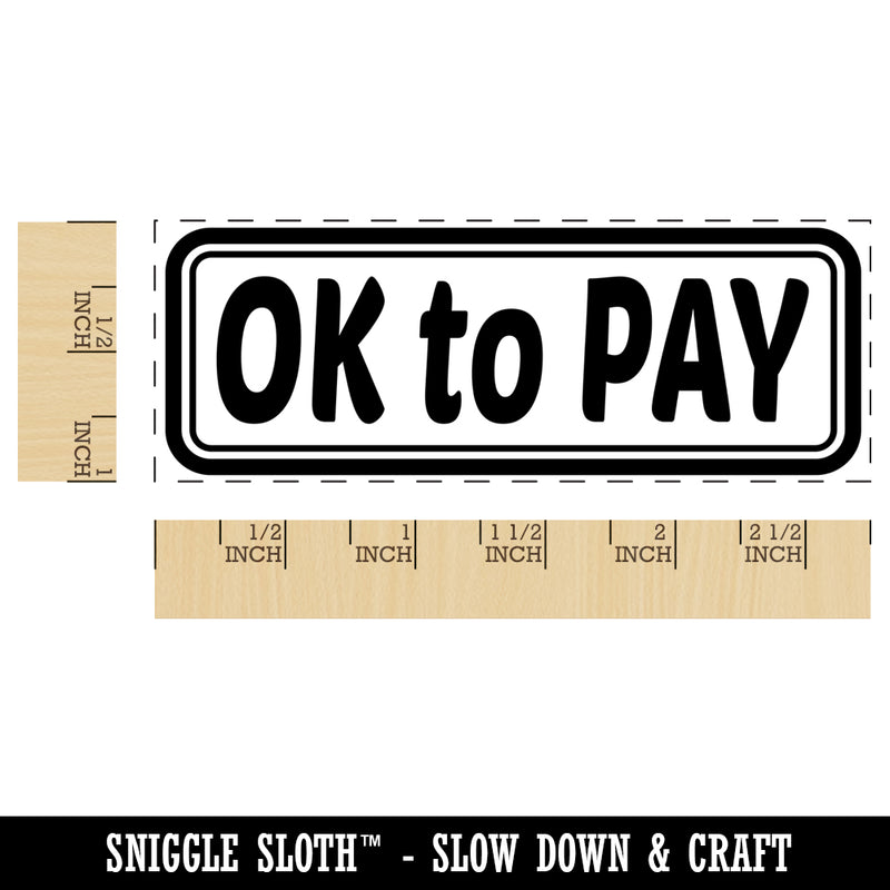 OK to Pay Double Border Self Inking Rubber Stamp Ink Stamper for