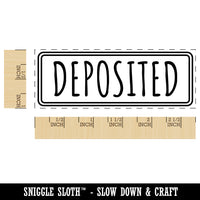 Deposited Double Line Border Bank Check Self-Inking Rubber Stamp Ink Stamper for Business Office