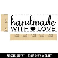 Handmade with Love Heart Detail Self-Inking Rubber Stamp Ink Stamper for Business Office