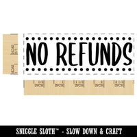 No Refunds Dotted Border Self-Inking Rubber Stamp Ink Stamper for Business Office