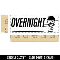 Overnight Mail Service Expedited Running Person Self-Inking Rubber Stamp Ink Stamper for Business Office