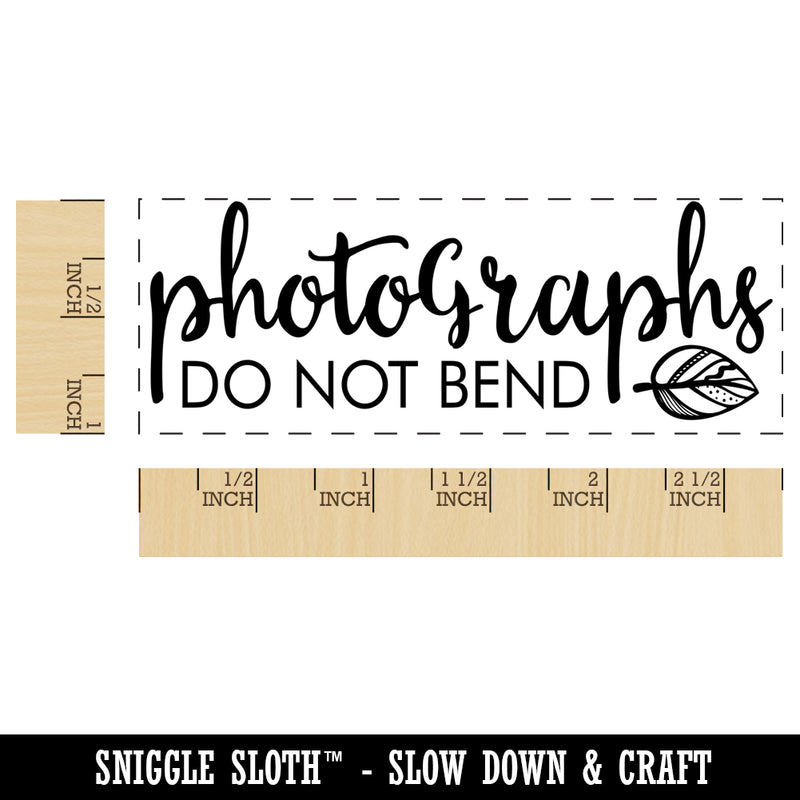 Photographs Do Not Bend Leaf Detail Self-Inking Rubber Stamp Ink Stamper for Business Office