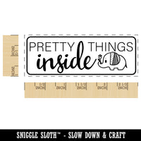 Pretty Things Inside Elephant Package Self-Inking Rubber Stamp Ink Stamper for Business Office