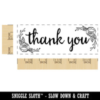 Thank You Rose Details Self-Inking Rubber Stamp Ink Stamper for Business Office