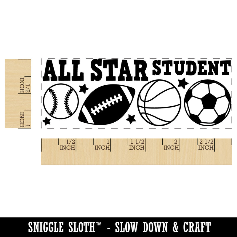 All Star Student Sports Balls Teacher Student School Self-Inking Rubber Stamp Ink Stamper