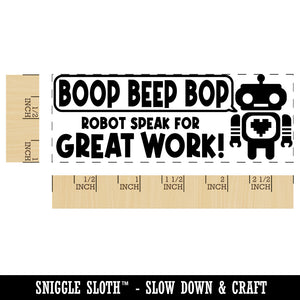 Boop Beep Bop Robot Speak For Great Work Teacher Student School Self-Inking Rubber Stamp Ink Stamper