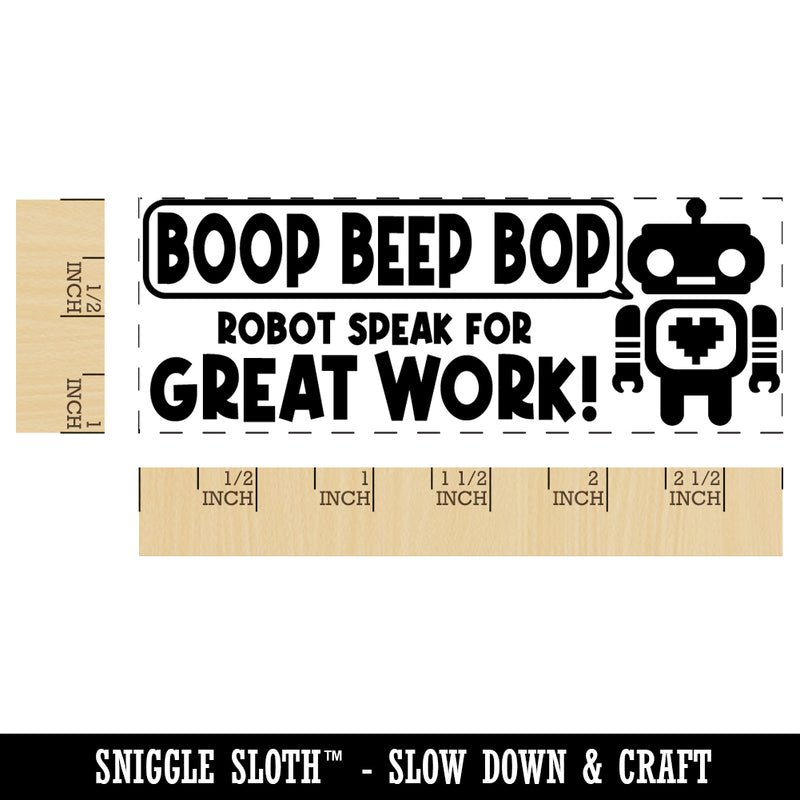 Boop Beep Bop Robot Speak For Great Work Teacher Student School Self-Inking Rubber Stamp Ink Stamper