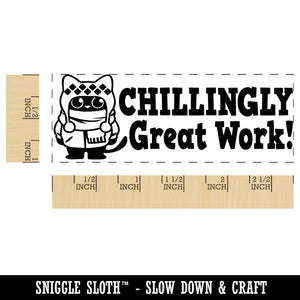 Chillingly Great Work Penguin Teacher Student School Self-Inking Rubber Stamp Ink Stamper