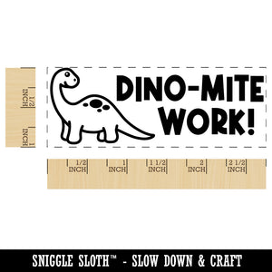 Dino-Mite Dynamite Great Work Teacher Student School Self-Inking Rubber Stamp Ink Stamper