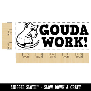 Gouda Good Work Mouse with Cheese Teacher Student School Self-Inking Rubber Stamp Ink Stamper