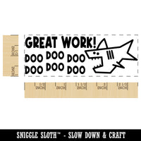 Great Work Doo Doo Doo Shark Teacher Student School Self-Inking Rubber Stamp Ink Stamper