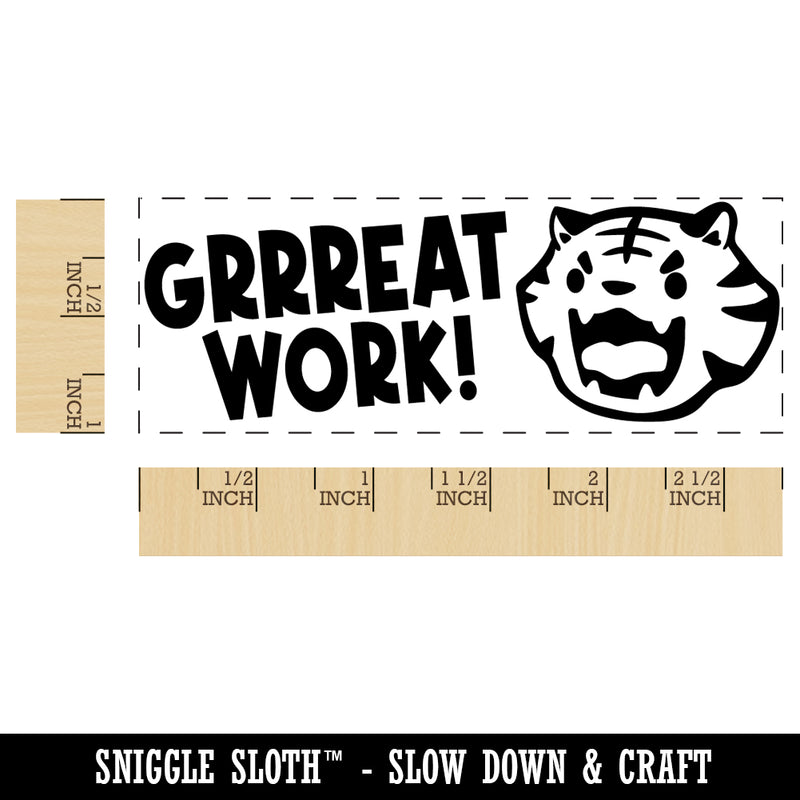 Grrreat Work Tiger Teacher Student School Self-Inking Rubber Stamp Ink Stamper