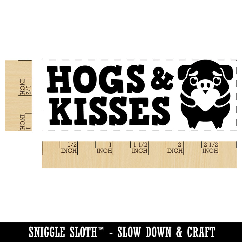 Hogs and Kisses Hugs Pig Teacher Student School Self-Inking Rubber Stamp Ink Stamper