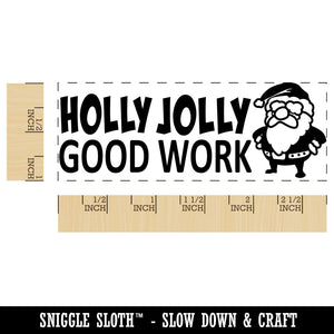 Holly Jolly Good Work Christmas Santa Teacher Student School Self-Inking Rubber Stamp Ink Stamper