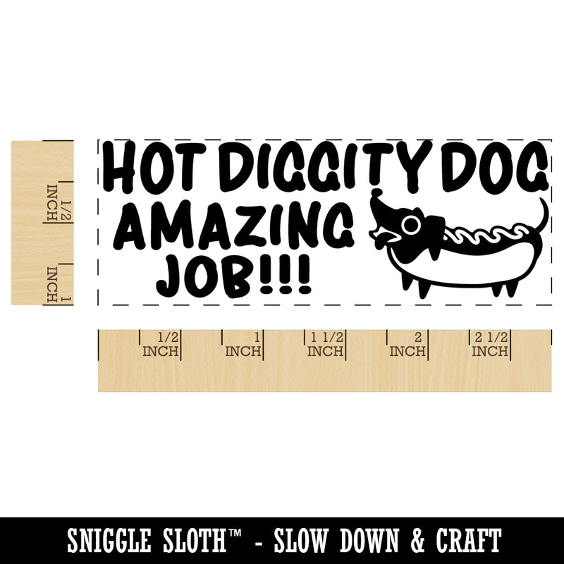 Hot Diggety Dog Amazing Job Teacher Student School Self-Inking Rubber Stamp Ink Stamper