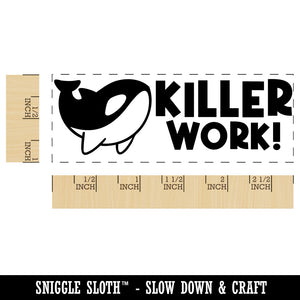 Killer Work Whale Teacher Student School Self-Inking Rubber Stamp Ink Stamper