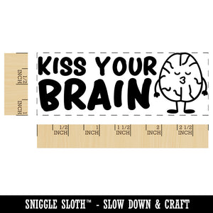 Kiss Your Brain Teacher Student School Self-Inking Rubber Stamp Ink Stamper