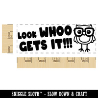 Look Whoo Gets it Who Owl Teacher Student School Self-Inking Rubber Stamp Ink Stamper