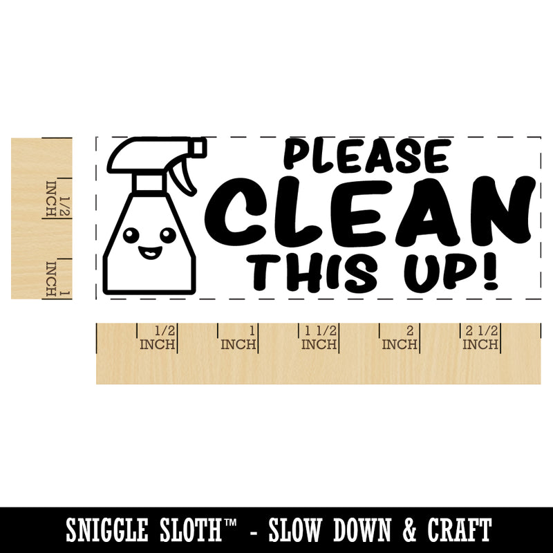 Please Clean This Up Teacher Student School Self-Inking Rubber Stamp Ink Stamper