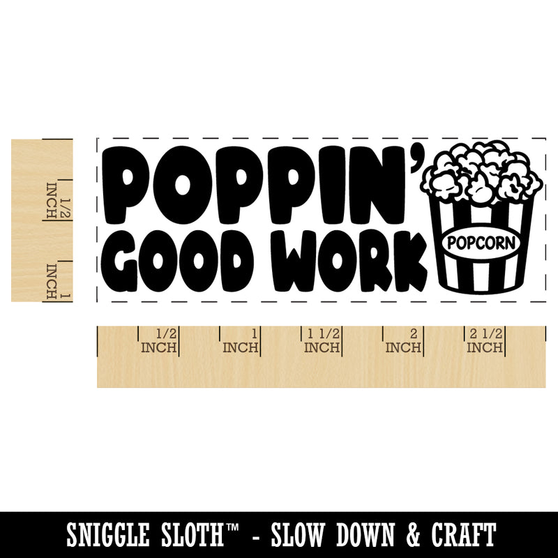 Poppin' Good Work Popcorn Teacher Student School Self-Inking Rubber Stamp Ink Stamper