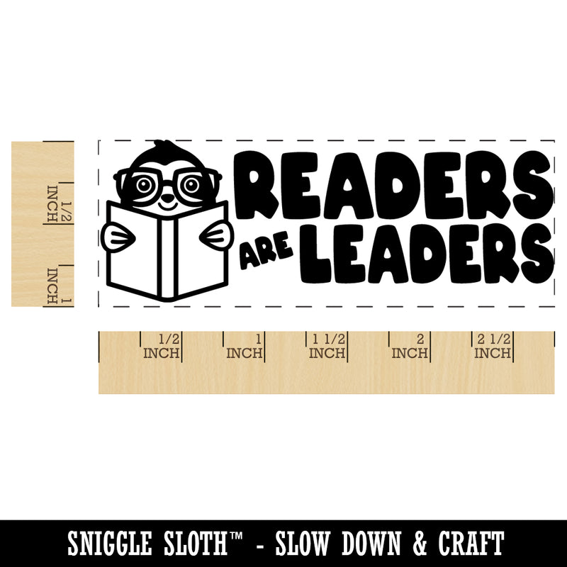 Readers are Leaders Sloth Teacher Student School Self-Inking Rubber Stamp Ink Stamper