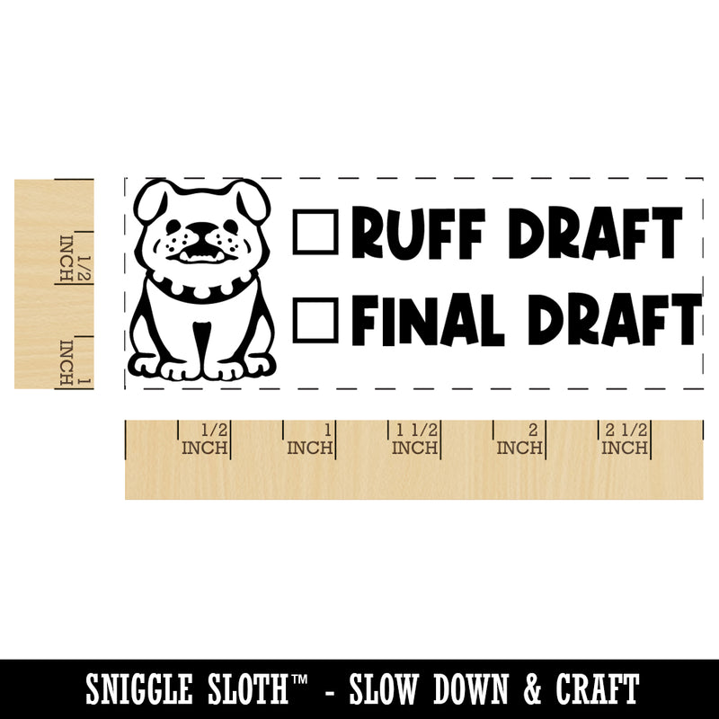 Ruff Rough Draft Final Checklist Teacher Student School Self-Inking Rubber Stamp Ink Stamper