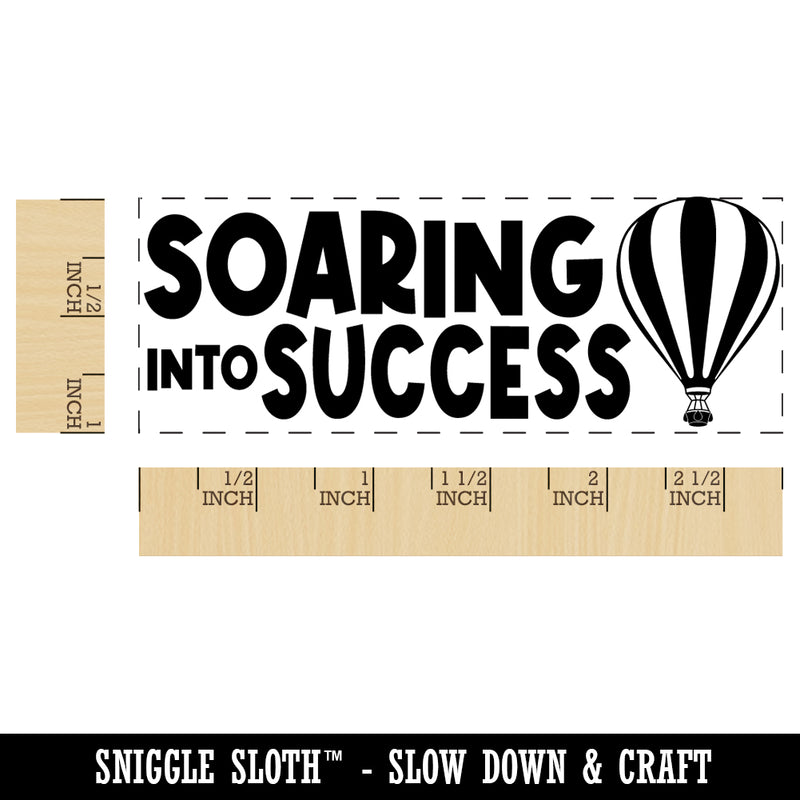 Soaring Into Success Hot Air Balloon School Self-Inking Rubber Stamp Ink Stamper